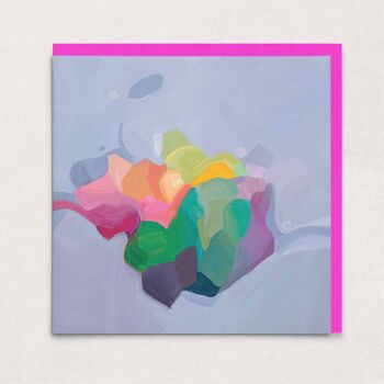 Carte de voeux abstraite lilas mauve | Carte d'art abstrait 1