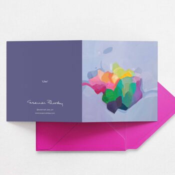 Carte de voeux abstraite lilas mauve | Carte d'art abstrait 2