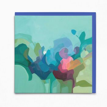 Carte de vœux abstraite | Art abstrait vert | Carte verte menthe 1