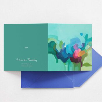 Carte de vœux abstraite | Art abstrait vert | Carte verte menthe 2