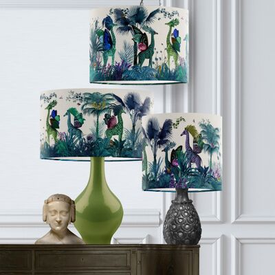 Lampshade pack of 3 mixed sizes - Tropical giraffes Blues