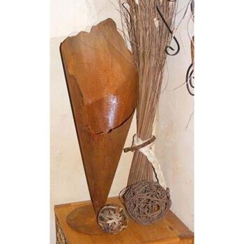 Vase de sol décoration rouille | 60cm | sur plaque de base | Patine sac de plantes de décoration de jardin en métal 1