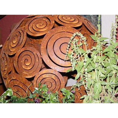 Filigrana Sfera Decorativa | decorazione da giardino in metallo patinato | diametro 28 cm