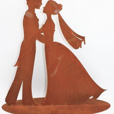 Décoration couple de mariés Rosi et Franz | Idée déco métal rouillé | Hauteur environ 25 cm |