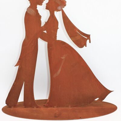 Décoration couple de mariés Rosi et Franz, idée déco métal rouillé | Hauteur environ 50 cm |