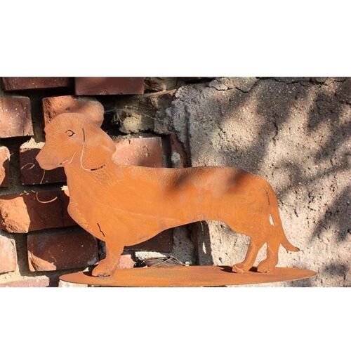 Edelrost Hund | Dackel Waldi | 40 cm x 25 cm | Tierfigur aus rostigen Metall