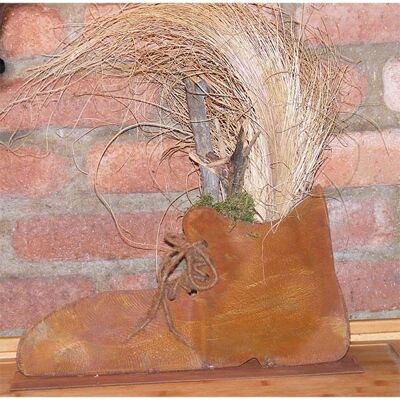 Décoration de jardin chaussure vintage | 20cm x 40cm | Chaussure décorative rouille pour la maison et le jardin