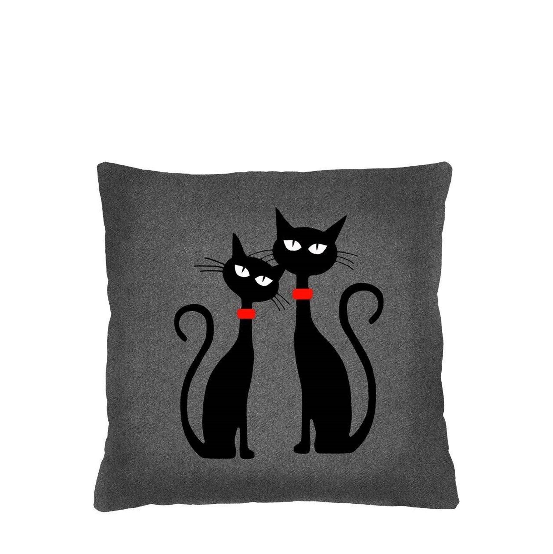 Cuscino Decorativo Casa Gatti Neri Bertoni 50x50 cm.