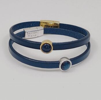 Bracelet cuir intemporel bonita bleu 1