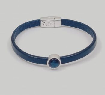 Bracelet cuir intemporel bonita bleu 2