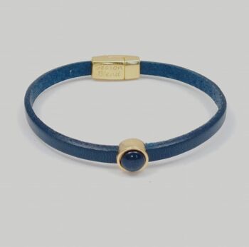 Bracelet cuir intemporel bonita bleu 3