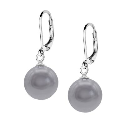 Drop earrings with pearl 10 mm