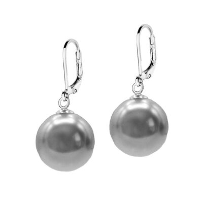 Boucles d'oreilles pendantes avec perle 12 mm