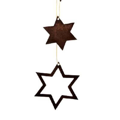 Estrella de pátina en un conjunto | adornos navideños para colgar