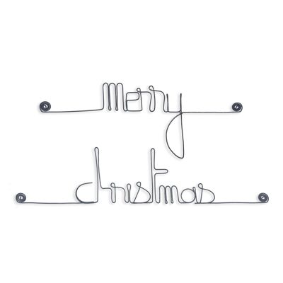 Wire Wall Decoration - Christmas / New Year / End of Year Holiday Decor: "Merry Christmas" - to pin - Wall Jewelry