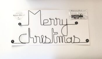 Décoration Murale en Fil de Fer - Décor Noel / Nouvel An / Fêtes de fin d'Année  :  " Merry christmas " - à punaiser - Bijoux de Mur 2