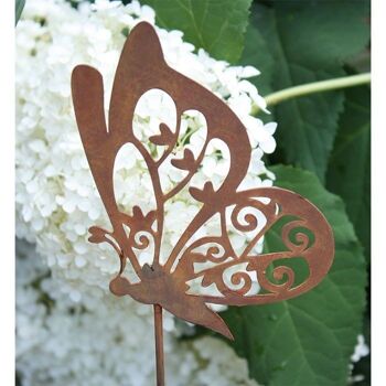 Patine décoration de jardin fleur plug papillon "Anita" | Printemps de décoration vintage | 12 cm x 10 cm 6