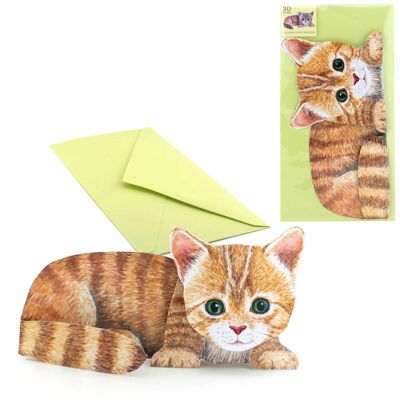 3D-Tierkarte Kleine Katze