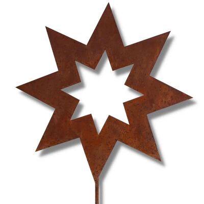 Christmas | Patina Christmas decoration star open | 15cm x 15cm | rust metal on rod