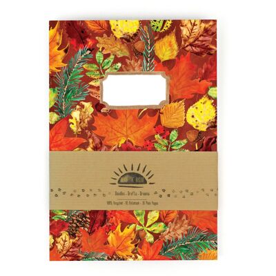 Cuaderno con estampado de hojas caídas de Autumna