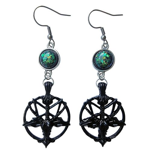 Black Baphomet Earrings