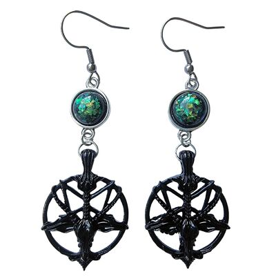 Pendientes Baphomet Negro