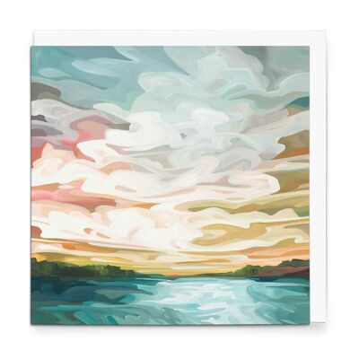 Tarjeta de felicitación artística | Pintura del amanecer | Aurora