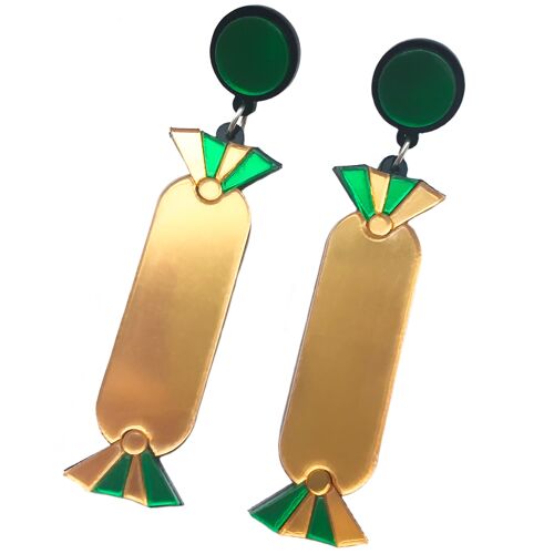Christmas Candy Acrylic Earrings - The 'Gold' one