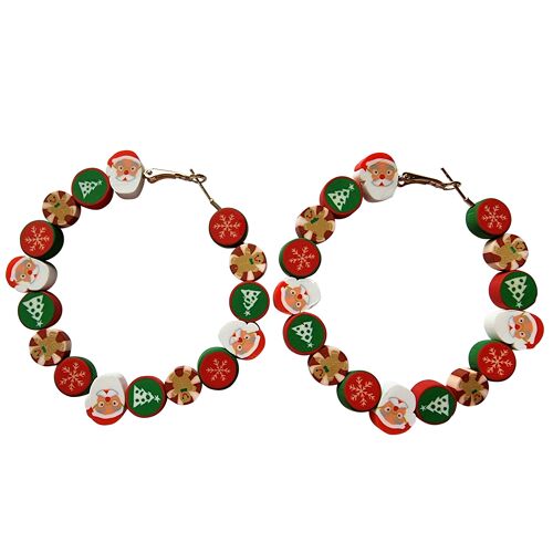 Christmas Charm Hoop Earrings