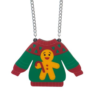 Collana con maglione natalizio di pan di zenzero