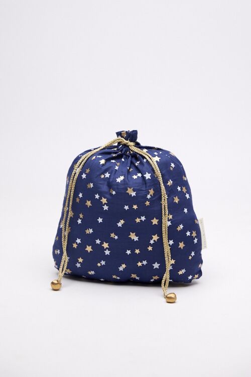 Fabric Gift Bags Double Drawstring -  Midnight Stars (Large)