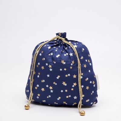 Fabric Gift Bags Double Drawstring -  Midnight Stars (Large)