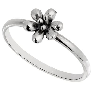Bellissimo anello a fiore delicato in argento 925
