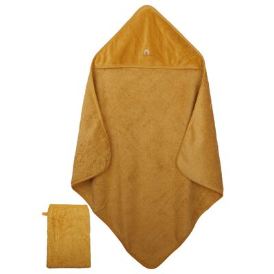 Cape de bain+Gant 75x75 cm Ambre