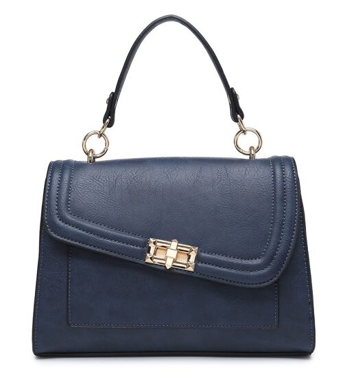 New Womens Crossbody Bag Quality Handle Handbag Main Zipper Shoulder bag vegan PU leather - A36865 blue