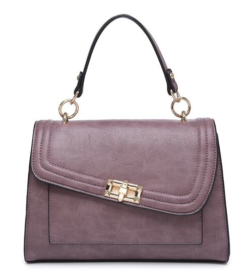 New Womens Crossbody Bag Quality Handle Handbag Main Zipper Shoulder bag vegan PU leather - A36865 purple