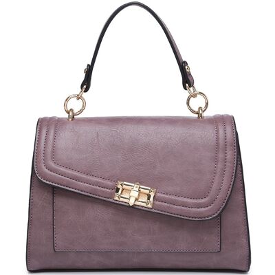 New Womens Crossbody Bag Quality Handle Handbag Main Zipper Shoulder bag vegan PU leather - A36865 purple