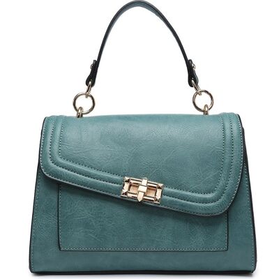 Nuova borsa a tracolla da donna con manico di qualità borsa a tracolla con cerniera principale in pelle PU vegana - A36865 verde