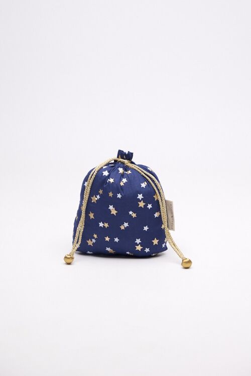 Fabric Gift Bags Double Drawstring -Midnight Stars (Medium)