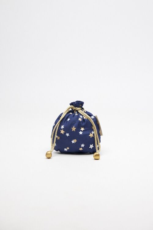 Fabric Gift Bags Double Drawstring -  Midnight Stars (Small)