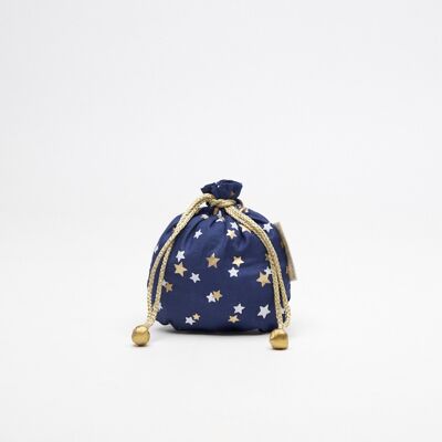 Bolsas de regalo de tela con cordón doble - Estrellas de medianoche (pequeñas)