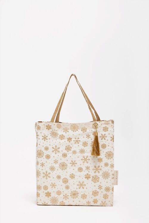 Fabric Gift Bags Tote Style - Gold Frost (Large)