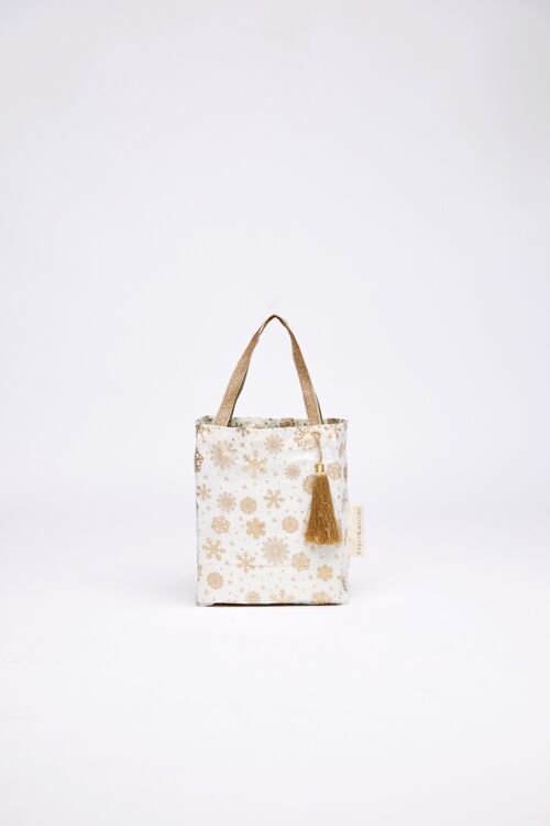 Fabric Gift Bags Tote Style -  Gold Frost (Medium)