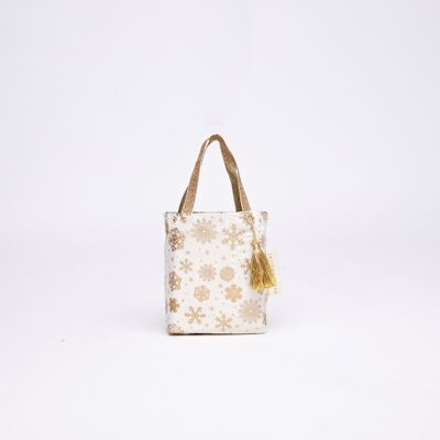Fabric Gift Bags Tote Style -  Gold Frost (Small)