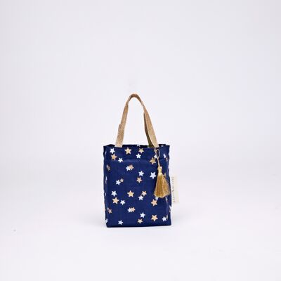 Fabric Gift Bags Tote Style -  Midnight Stars (Small)