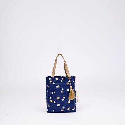 Fabric Gift Bags Tote Style -  Midnight Stars (Small)