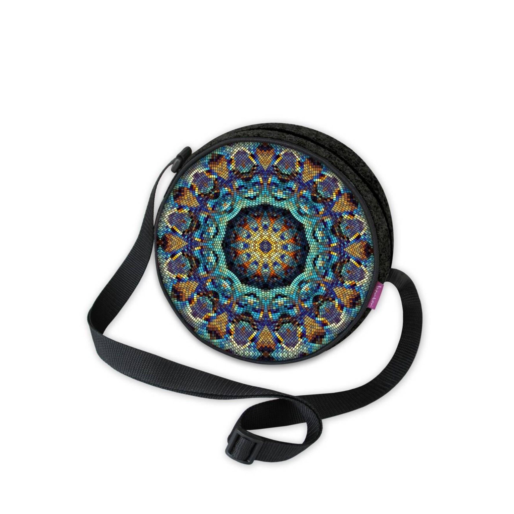 Borsa a tracolla Barcelona in feltro antracite Twist Line Bertoni