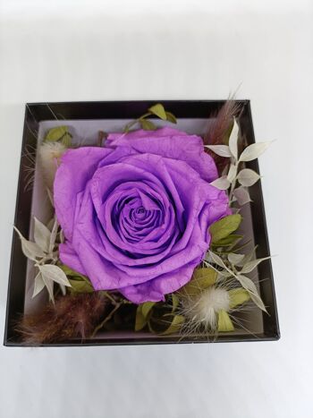 rose éternelle violette boite pailleté rose 2