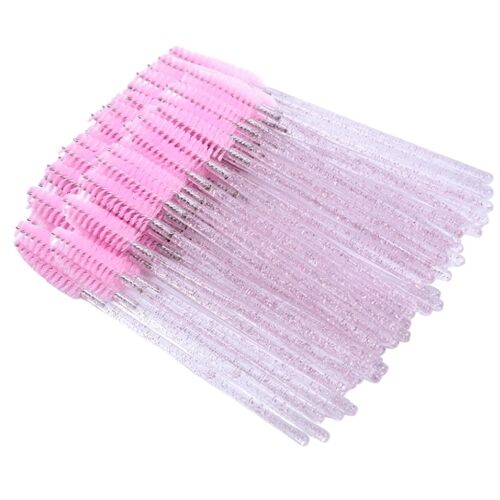 100 Pieces Pink Crystal Mascara Wands