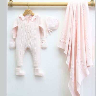 100% coton tricots ensemble de vêtements modernes pour bébé-nid d'abeille